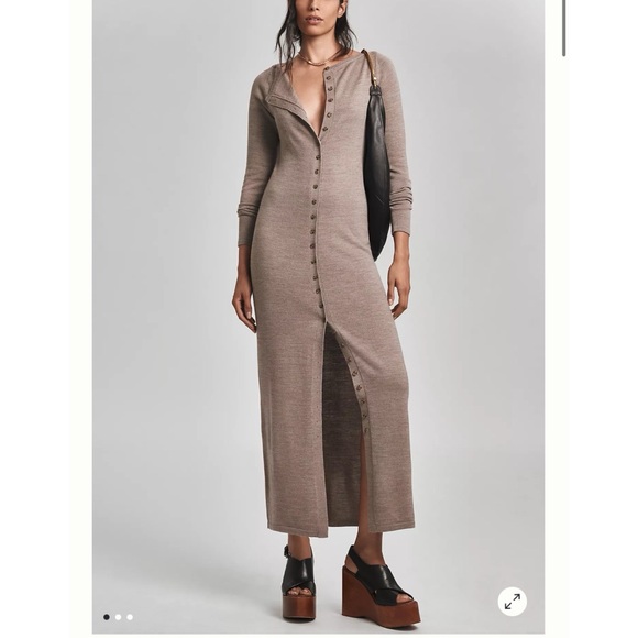 Reformation Cameran Long-Sleeve Button-Front Maxi Dress M NWT